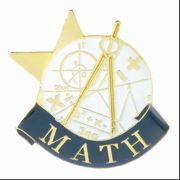Math Enameled in Gold, White & Blue Finish Lapel Pin - (Pack of 2)
