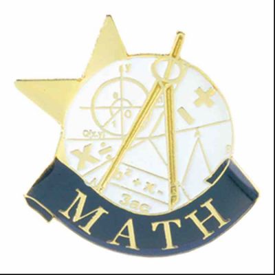 Math Enameled in Gold, White & Blue Finish Lapel Pin - (Pack of 2) -  - T68105-GP