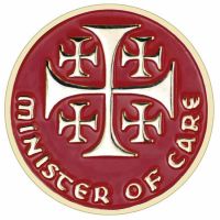 Minister of Care Cross Gold Plated & Red Enamel Lapel Pin - 2Pk
