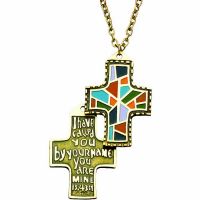 Monogram of Christ Bronze with Enameled Colors Pendant - (Pack of 2)