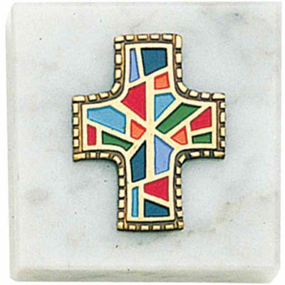 Monogram of Christ Paperweight 2x2 Carrara Marble Base - (Pack of 2) -  - 890-Q