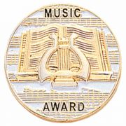 Music Award Gold Plated & Enameled Pin - (Pack of 2)