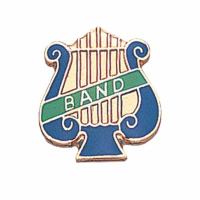 Music Lyre Band Gold Plated w/Blue & Green Enamel Lapel Pin - 2Pk -  - TAP22C