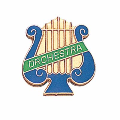 Music Lyre Orchestra Gold Plated w/Blue - Green Enamel Lapel Pin 2Pk -  - TAP31C
