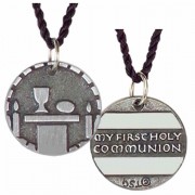 2 Pack -My First Holy Communion Antique Pewter Pendant w/Cord 2 Pack -My First Holy Communion Antique Pewter Pendant w/Cord