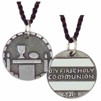 My First Holy Communion Antique Pewter Pendant w/Cord - (Pack of 2)