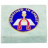 Ordained in Christ Paperweight 3 x 3in. Carerra Marble Base - 2Pk