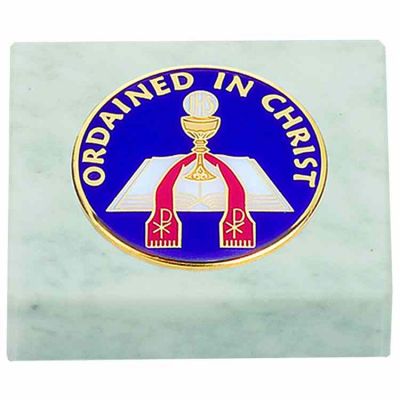 Ordained in Christ Paperweight 3 x 3in. Carerra Marble Base - 2Pk -  - O-10-PW