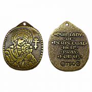 Our Lady Of Perpetual Help Necklace Medal w/Chain - (Pack of 2)
