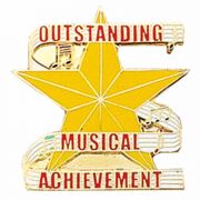 Outstanding Musical Achievement Gold Plated & Enameled Pin - 2Pk