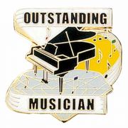 Outstanding Musician Gold Plated & Enameled Lapel Pin - 2Pk