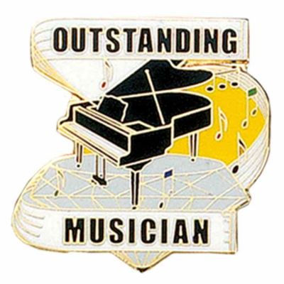 Outstanding Musician Gold Plated & Enameled Lapel Pin - 2Pk -  - TBR576C
