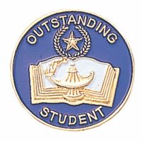 Outstanding Student Blue & White Enameled Lapel Pin - (Pack of 2)