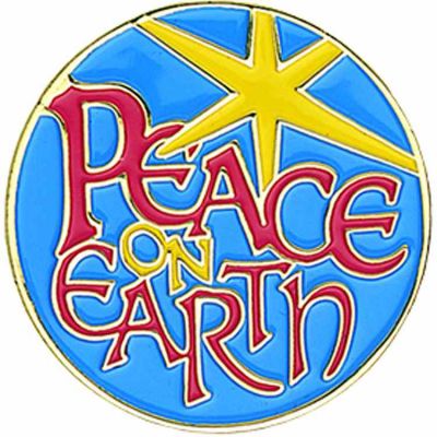 Peace On Earth Gold Plated & Enameled Lapel Pin - (Pack of 2) -  - B-61