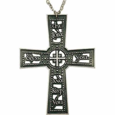 Pectoral Cross of Blessing Wall Openwork Pewter Plaque -  - 740-P