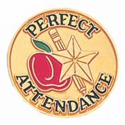 Perfect Attendance Gold Plated & Enameled Lapel Pin - (Pack of 2)
