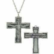 Pewter Cursillo Crucifix on Rhodium-Plated Chain - (Pack of 2)