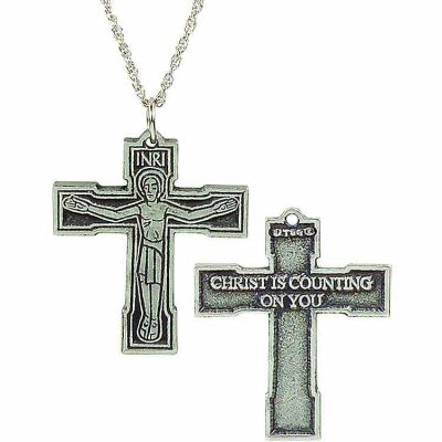 Pewter Cursillo Crucifix on Rhodium-Plated Chain - (Pack of 2) -  - 974