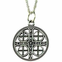 Pewter Episcopal Church Service Cross w/Chain 