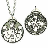 Pewter First Vows Medal (Brothers of the Christian Schools) /Chain 2Pk