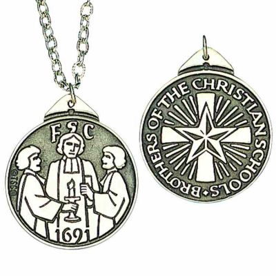 Pewter First Vows Medal (Brothers of the Christian Schools) /Chain 2Pk -  - 981