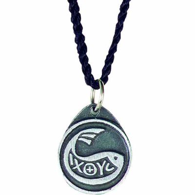 Pewter Fish Pendant on 33 inch Cord - (Pack of 2) -  - P-49-Q
