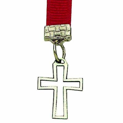 Pewter Open Cross Bookmark With Ribbon - (Pack of 2) -  - P-107-BK