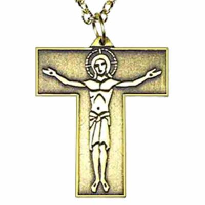 Polished Bronze Tau Cross with 24 inch Chain - (Pack of 2) -  - 917-B