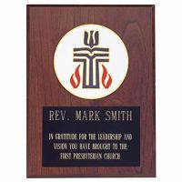 Presbyterian Gold Plated Medallion on Wood Plaque