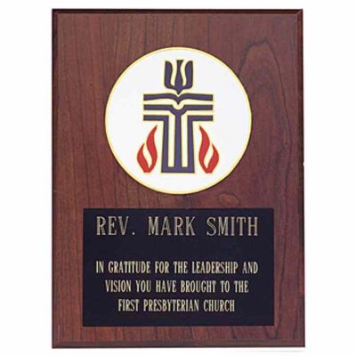Presbyterian Gold Plated Medallion on Wood Plaque -  - P-1068