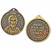 Saint John The Baptist Bronze Faith Medal w/Chain - (Pack of 2)