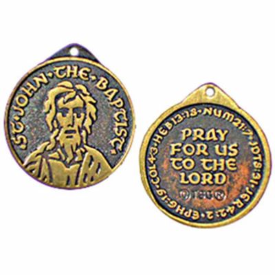 Saint John The Baptist Bronze Faith Medal w/Chain - (Pack of 2) -  - 1043