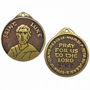 Saint Luke Bronze Antiqued Bronze Faith Necklace Medal w/Chain - 2Pk
