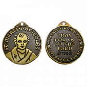 Saint Martin Of Tours Bronze Necklace Medal w/Chain - (Pack of 2)