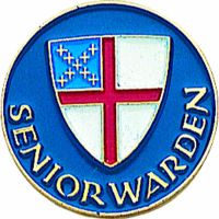 Senior Warden Gold Plated & Enameled Lapel Pin - (Pack of 2)
