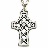 Small Celtic Cross Pewter Pendant with Chain - (Pack of 2)