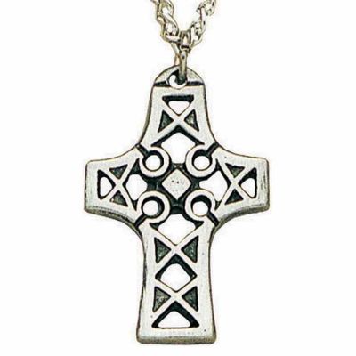 Small Celtic Cross Pewter Pendant with Chain - (Pack of 2) -  - 911