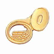 Sousaphone Instrument Gold Tone Lapel Pin 1/4in. Post/Clutch Back 2Pk