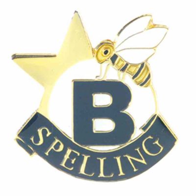 Spelling B Enameled in Gold, White & Blue Finish Lapel Pin - 2Pk -  - T68109-GP