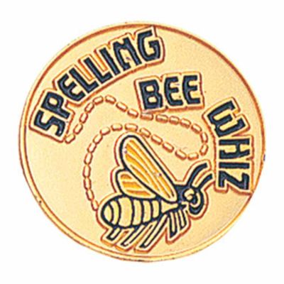 Spelling Bee Whiz Blue Enameled Lapel Pin 1/4in. Post/Clutch Back 2Pk -  - TBR381C