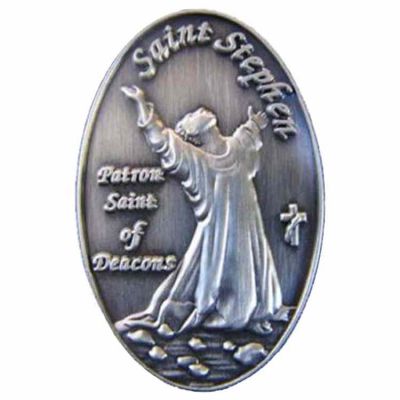 St. Stephen s Antiqued Silver Lapel Pin 1/4in. Post - Clutch Back 2Pk -  - P-11