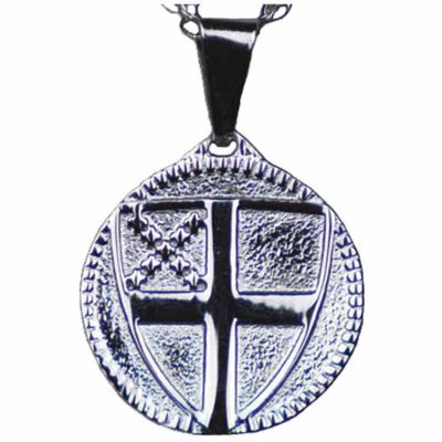 Stainless Steel Episcopal Shield Pendant Necklace w/Chain -  - J-30