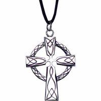 Stainless Steel Fish ers of Men Celtic Cross Necklace w/Cord