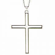 Stainless Steel Pectoral Latin Cross Necklace w/Chain