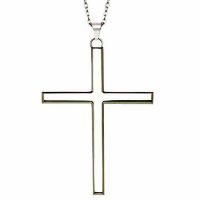 Stainless Steel Pectoral Latin Cross Necklace w/Chain