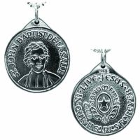 Sterling Silver 1in. Founders Medal with Rhodium Chain