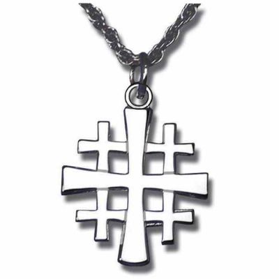 Sterling Silver Jerusalem Cross - Necklace w/Chain -  - 059-S
