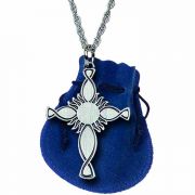 Sun Of Righteousness Cross Necklace with Chain - (Pack of 2)