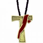 Tau Deacon Enameled Colors on Bronze Cross w/Cord - (Pack of 2)
