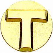 Tau Gold Plated Cross Lapel Pin 1/4in. Post and Clutch Back - 2Pk